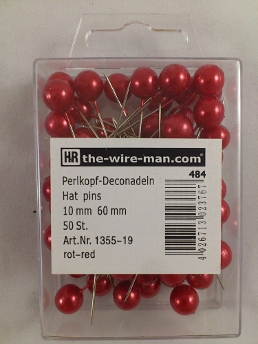 Farbigen Pins 10 mm 50 st. rot